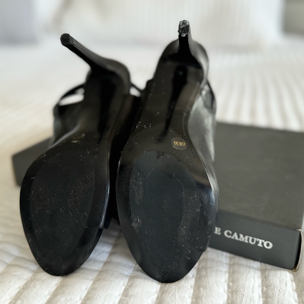 Vince Camutto black leather slingback high heels - Picture 8 of 8